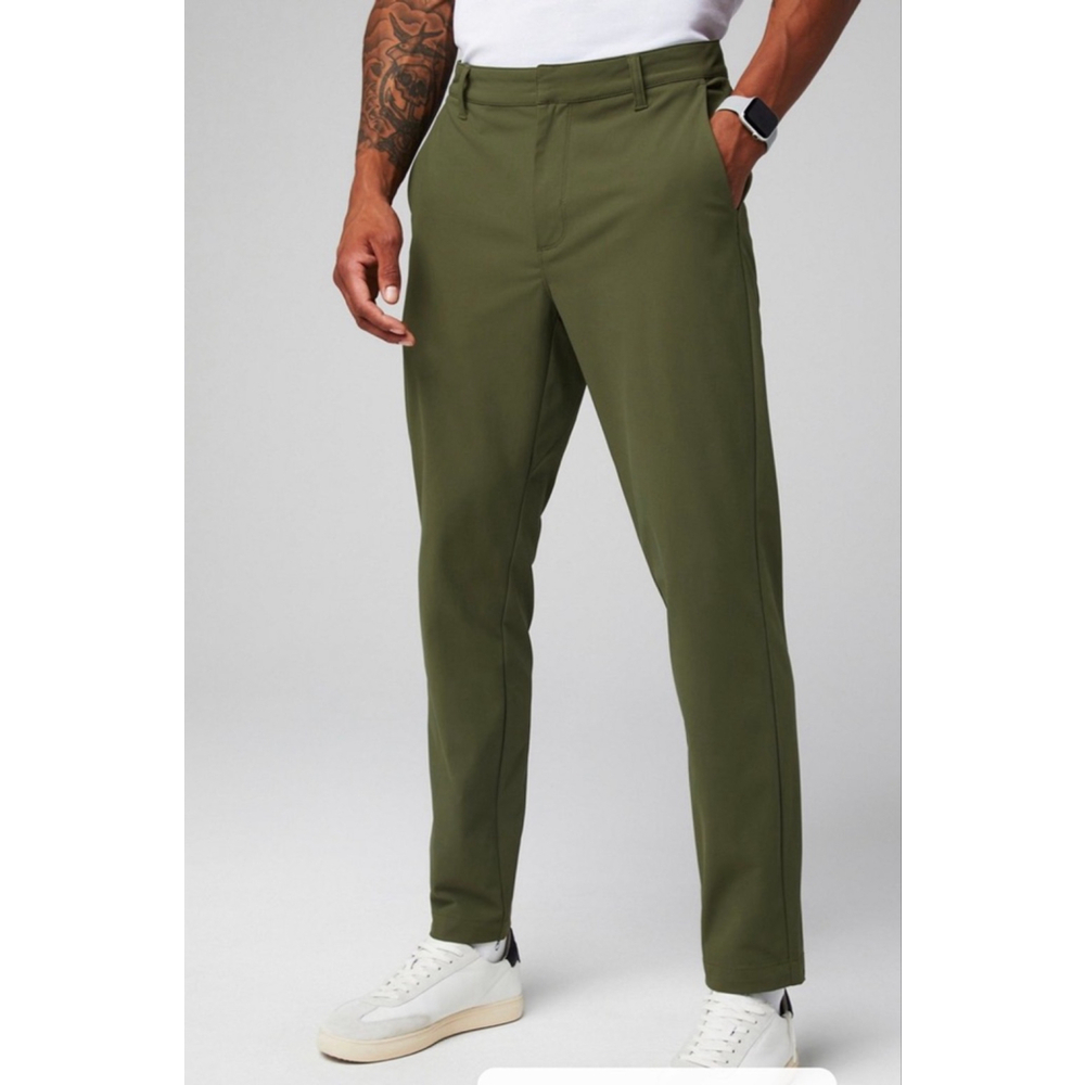 2 NWT Fabletics “The Don” Trousers - Classic Fit - Dark Twill & Green Bundle